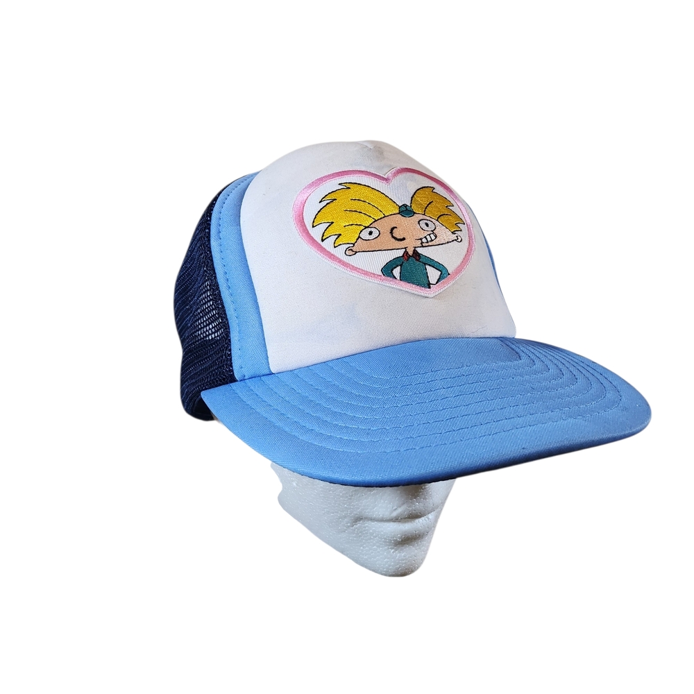 Vintage 90s Usa Mads Nickelodeon Blue, White & Navy Hey Arnold! Trucker Hat